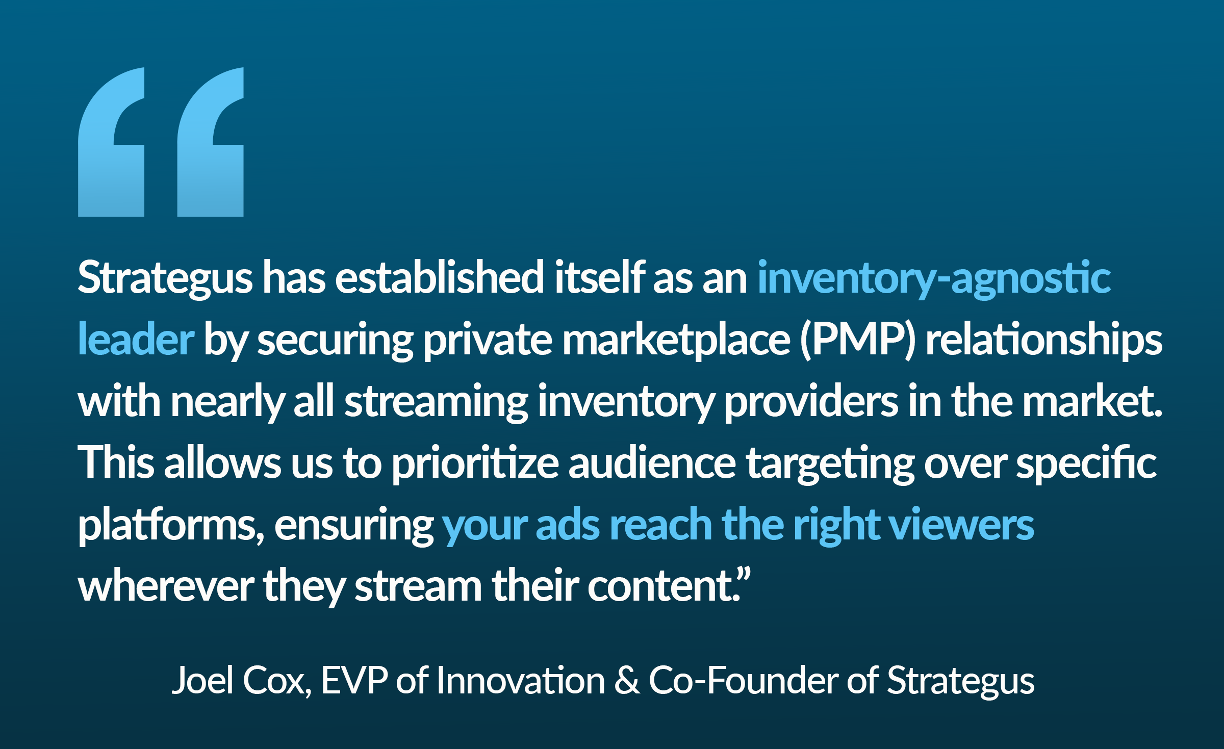 Joel Cox Ad Exchange Quote
