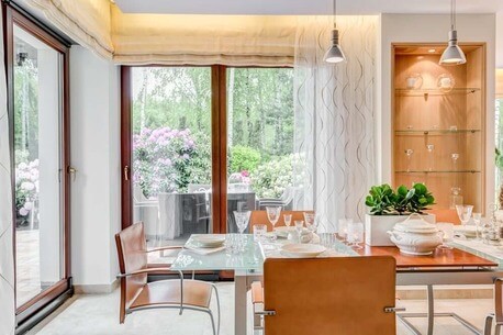 Modern style dining room with large windows-1