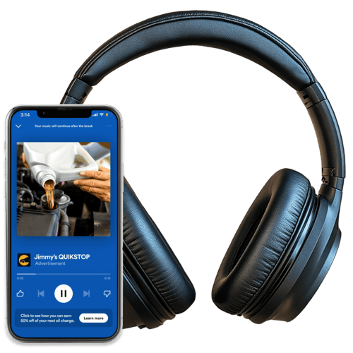 streaming audio on phone with headphones