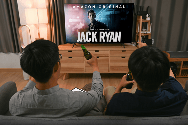 two men wathcing amazons jack ryan