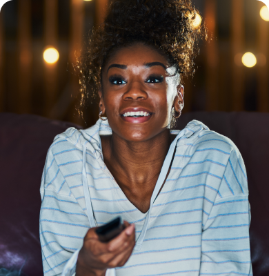 woman watching connected tv
