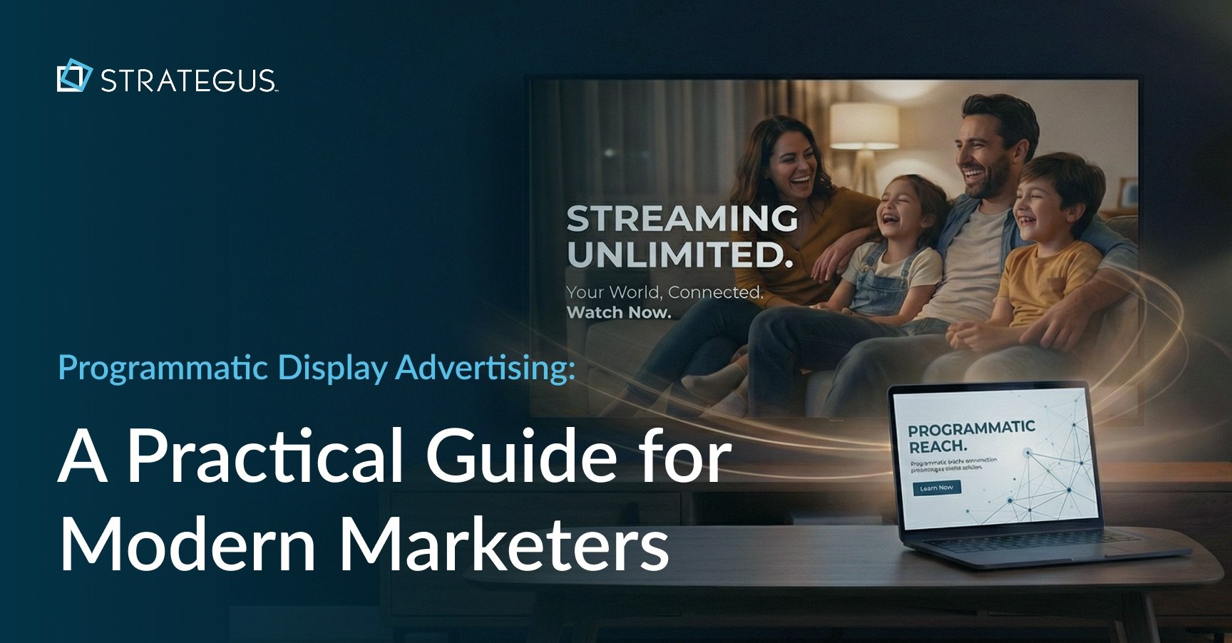 An image showing how display advertising and CTV ads work together.