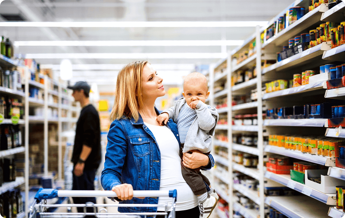 woman shopping in grocery store