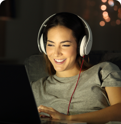woman watching ott content phone