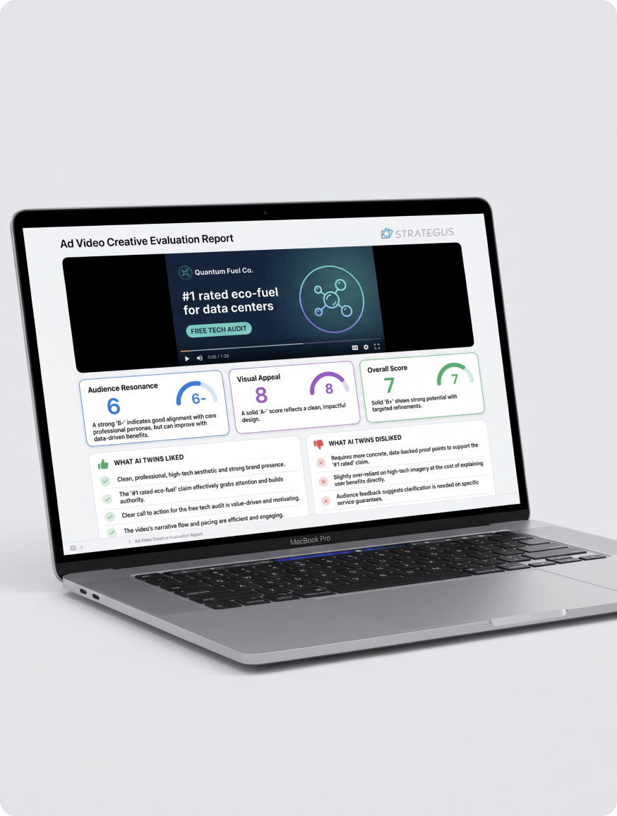 AI PERSONAS mock up on laptop